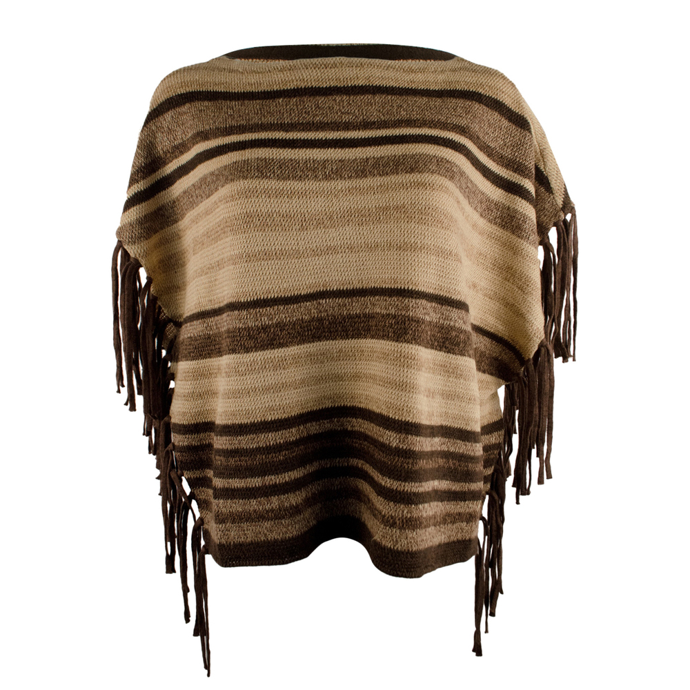 Lauren Ralph Lauren Women's Fringed Pullover Sweater Poncho Small Medium